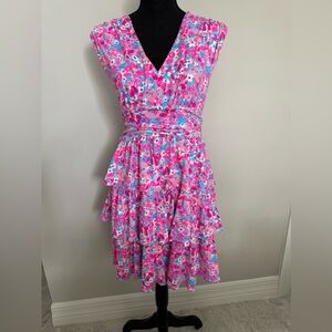 Lilly Pulitzer Faye V-Neck Ruffle Dress ‘Baby Bloomer’ Sz Ss